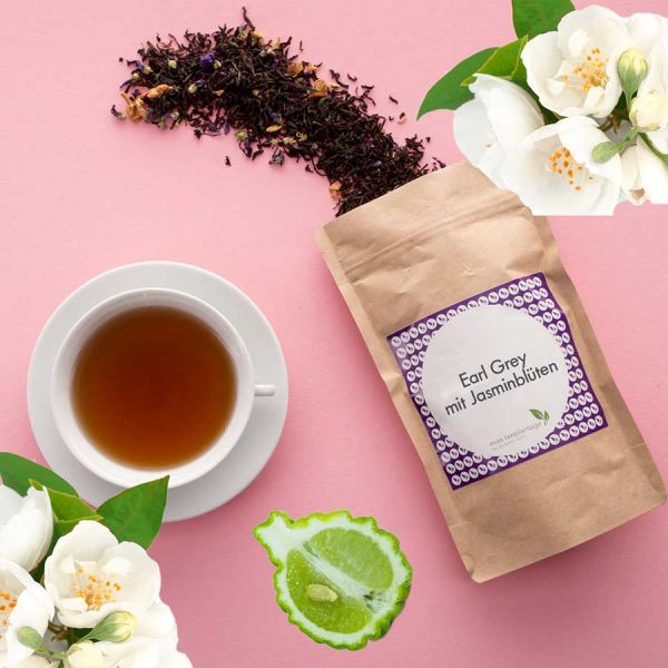 Aromatisierter Schwarztee Earl Grey mit Jasminblüten