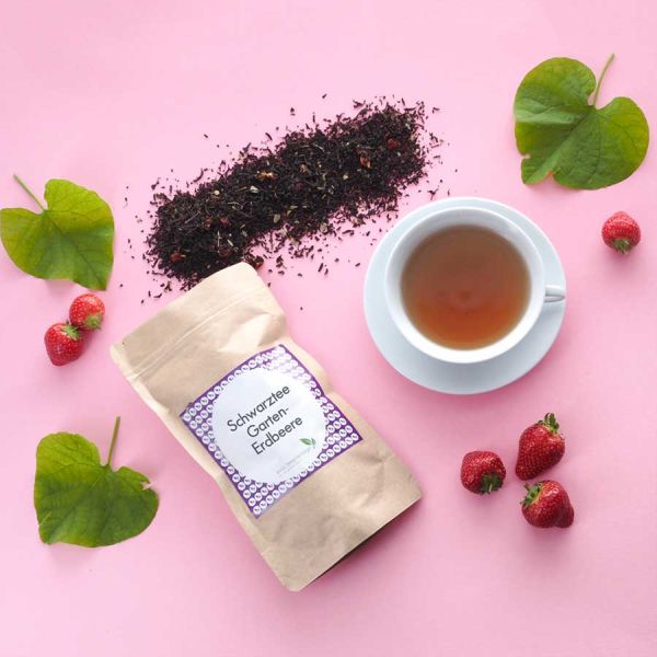 Aromatisierter Schwarztee Gartenerdbeere